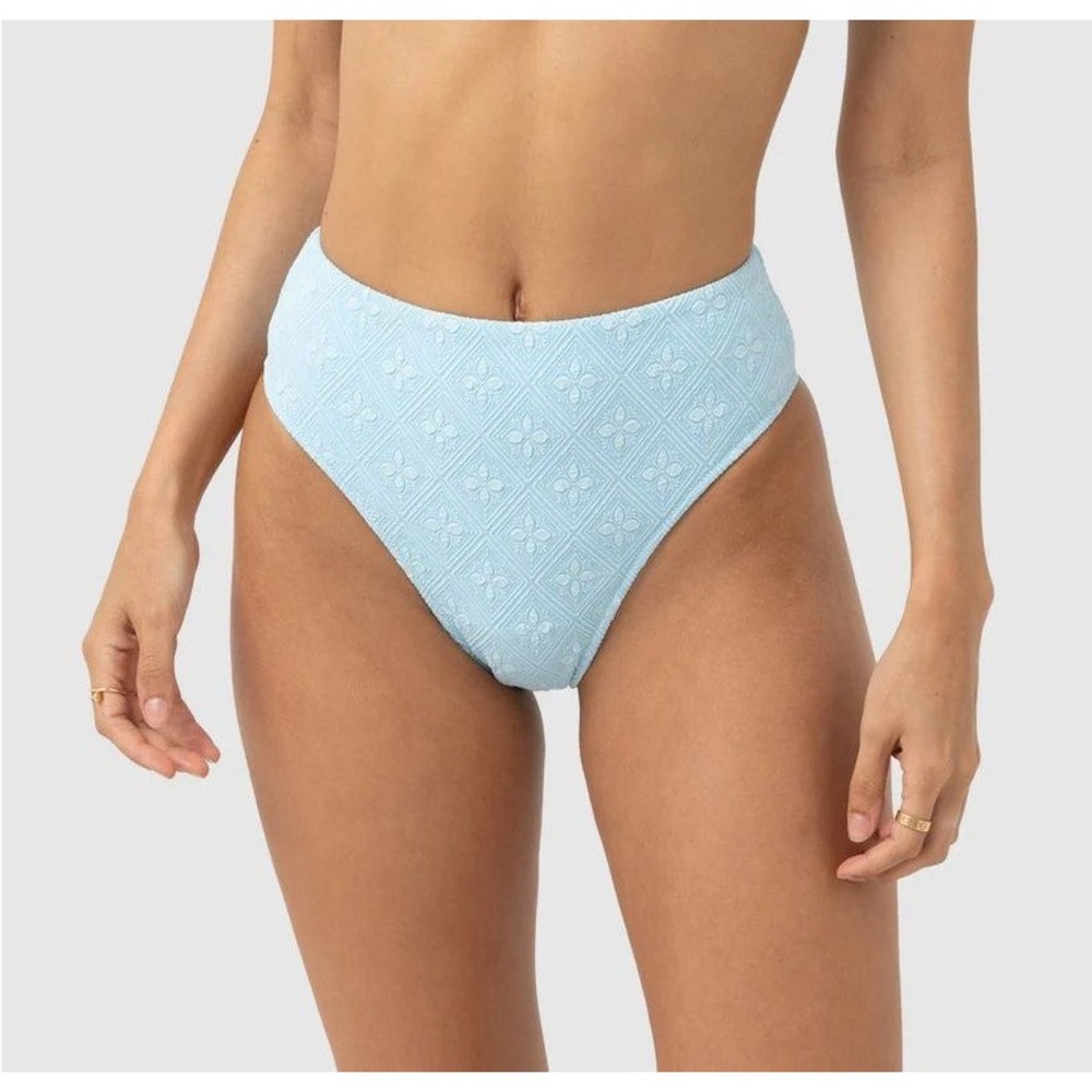Rhythm Messina Geo Hi Waist Pant Ocean Blue Size S New With Tags